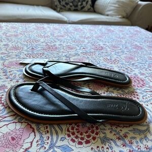 NEW! J. Crew sandal, black, Italian leather, Sz. 9 1/2